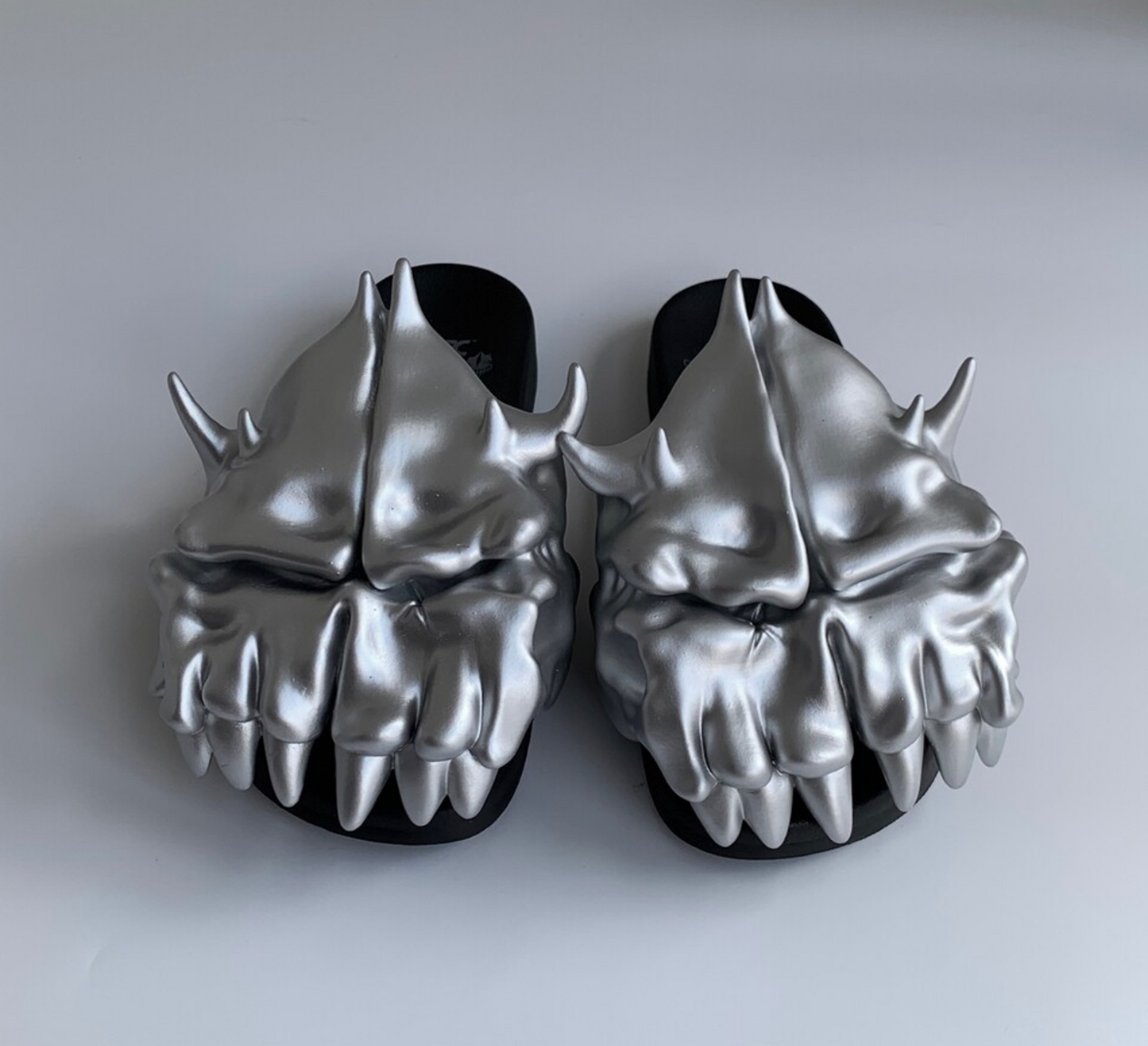 Scull Slippers - Silver (Preorder)