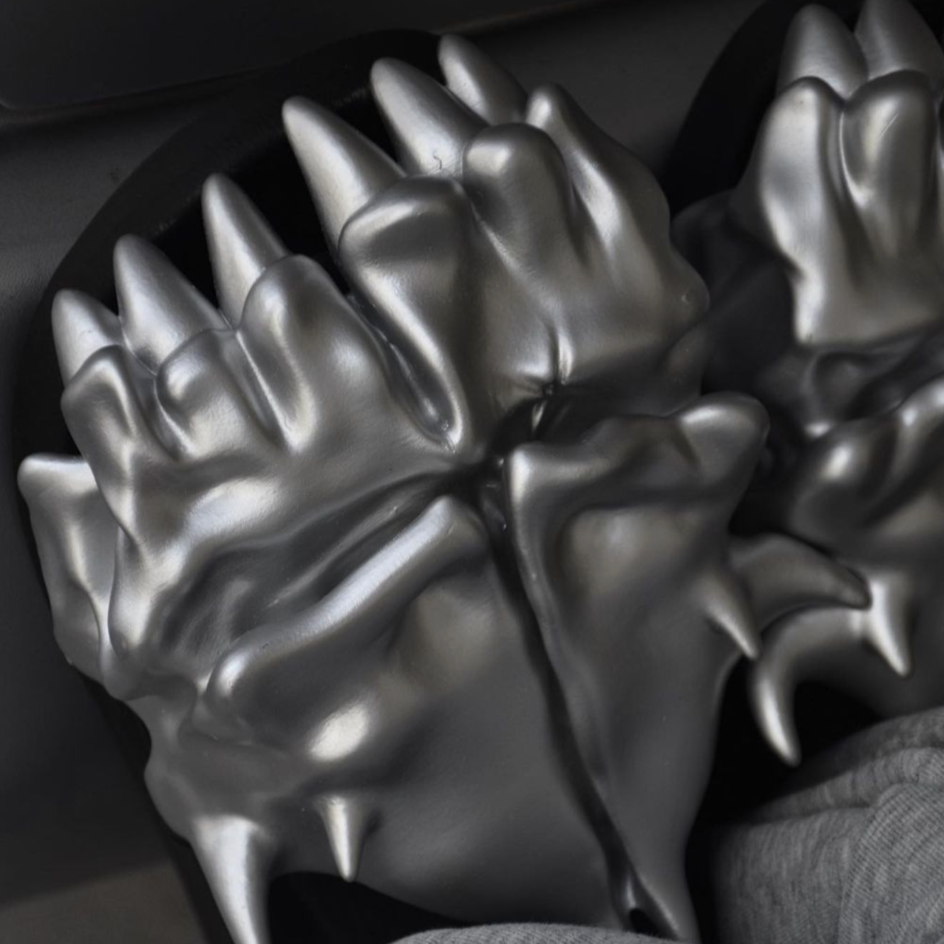 Scull Slippers - Silver (Preorder)