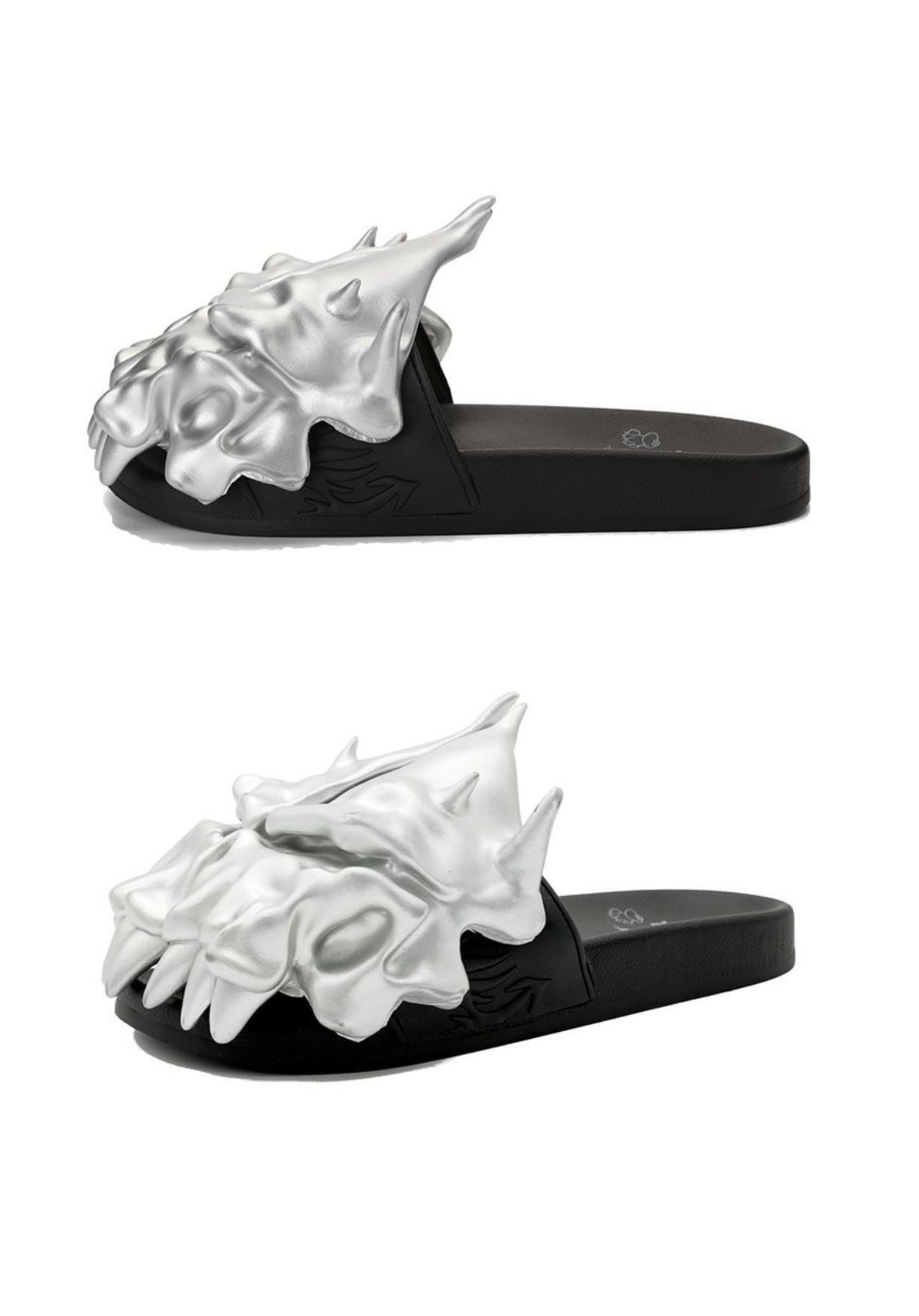 Scull Slippers - Silver (Preorder)